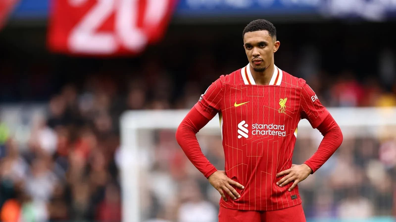 Trent Alexander-Arnold in Liverpool kit during match Trent Alexander-Arnold in Liverpool kit during match