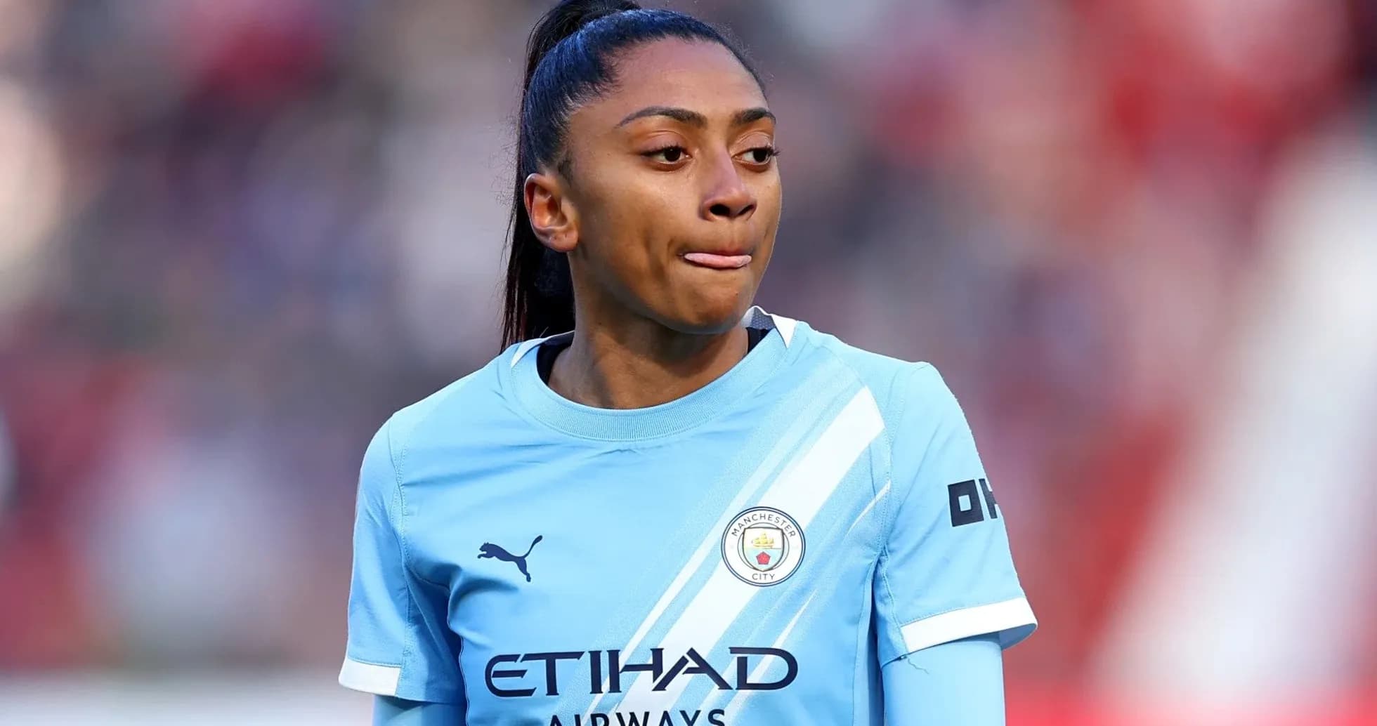 Player in Manchester City jersey during match Player in Manchester City jersey during match