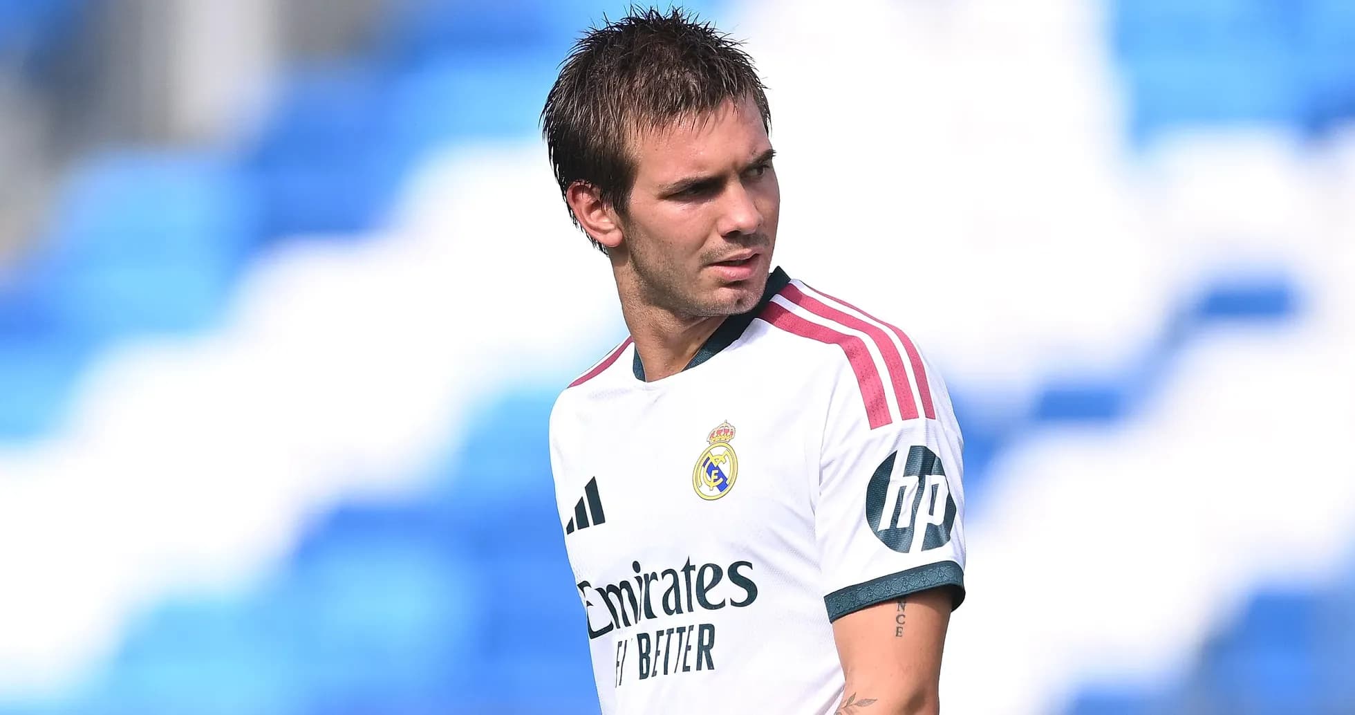 Player in Real Madrid jersey during training session Player in Real Madrid jersey during training session
