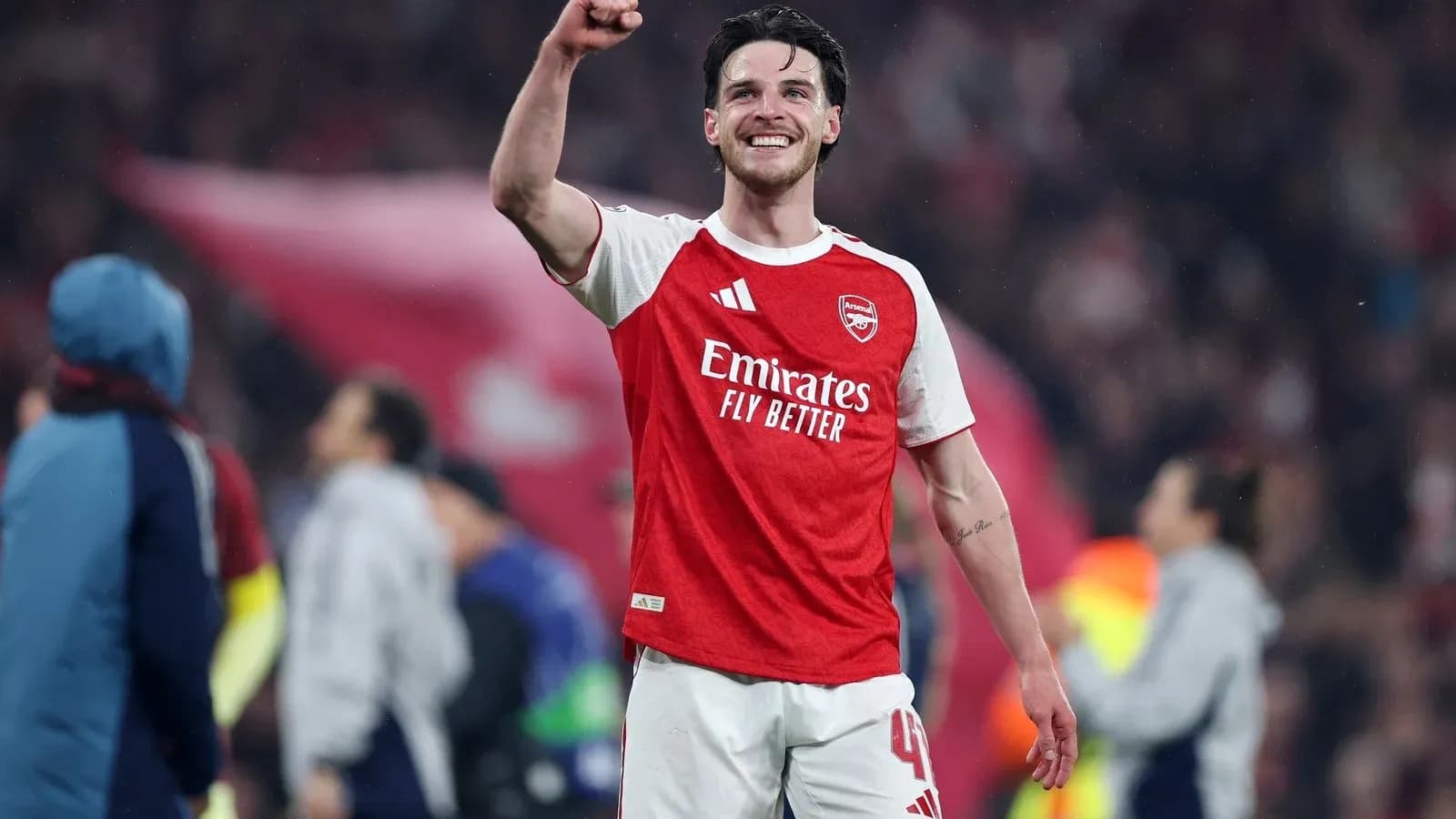 Player celebrating after winning the match Player celebrating after winning the match