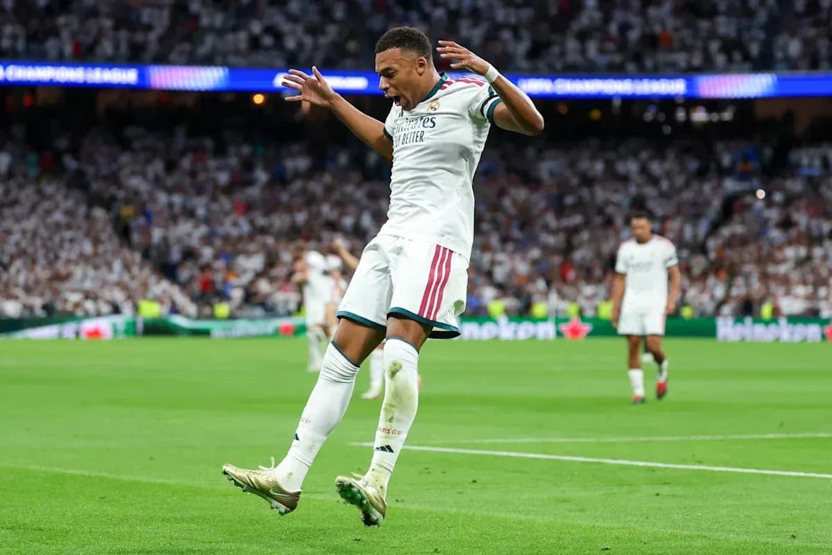 Player celebrating a goal during Champions League match Player celebrating a goal during Champions League match