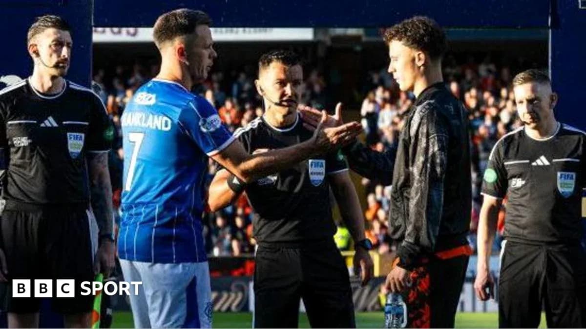 Players and referees shaking hands before match Players and referees shaking hands before match