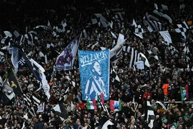 Crowd waving flags during a football match Crowd waving flags during a football match
