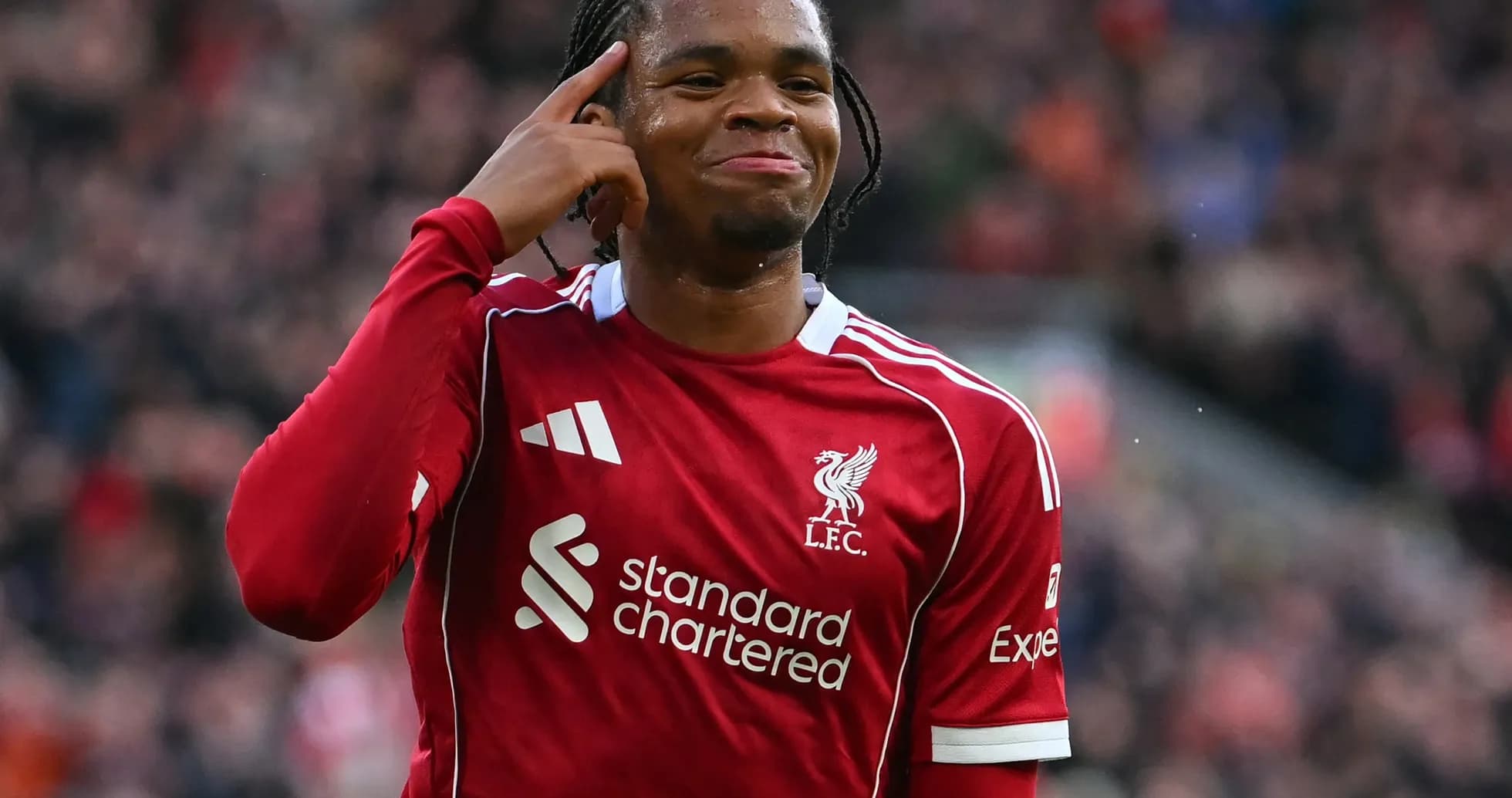 Liverpool player celebrating during match Liverpool player celebrating during match