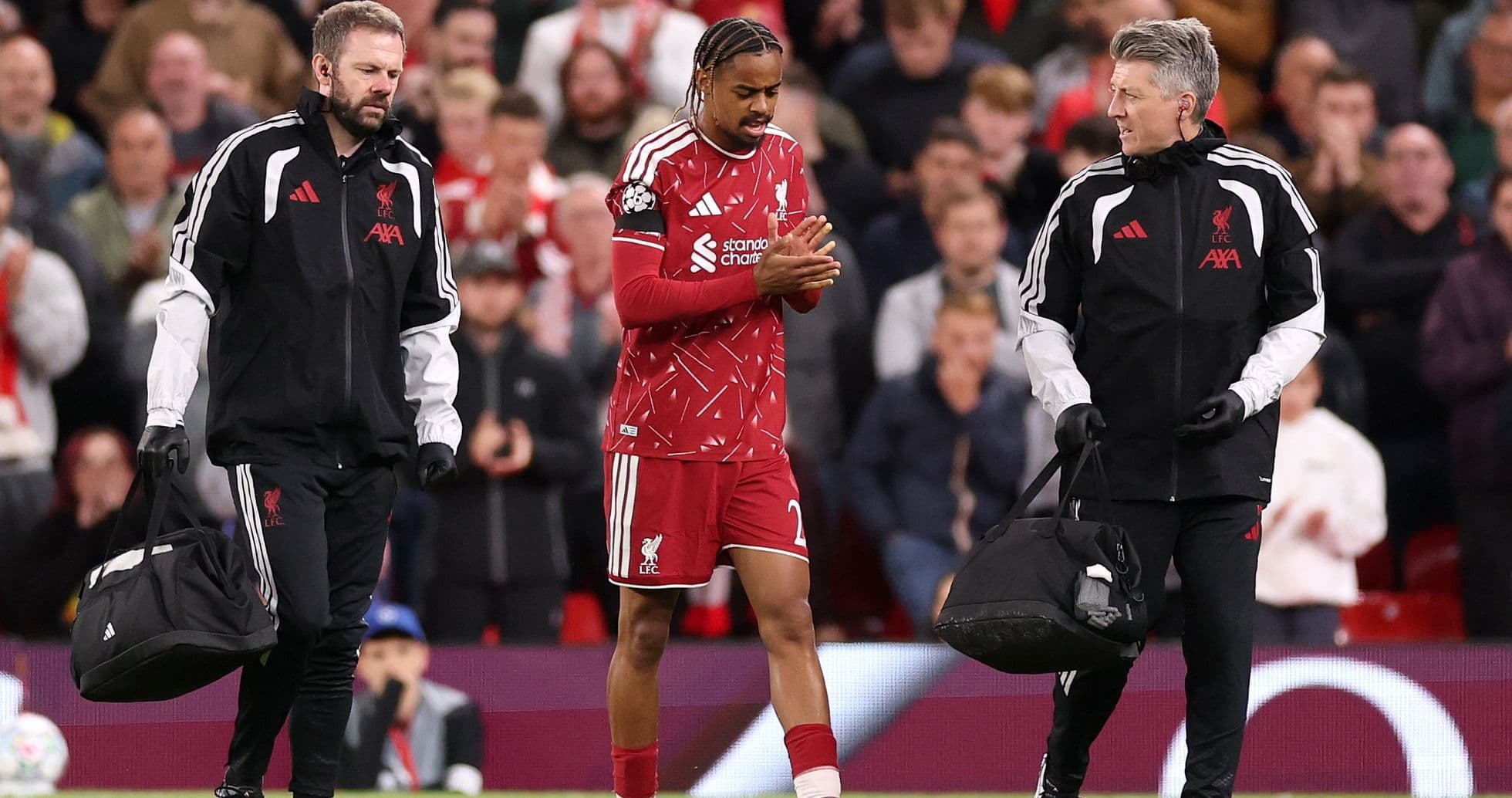 Liverpool's Bradley Barcola Suffers Calf Issue on Anfield Debut; Iraola Offers Fitness Update Liverpool's Bradley Barcola Suffers Calf Issue on Anfield Debut; Iraola Offers Fitness Update